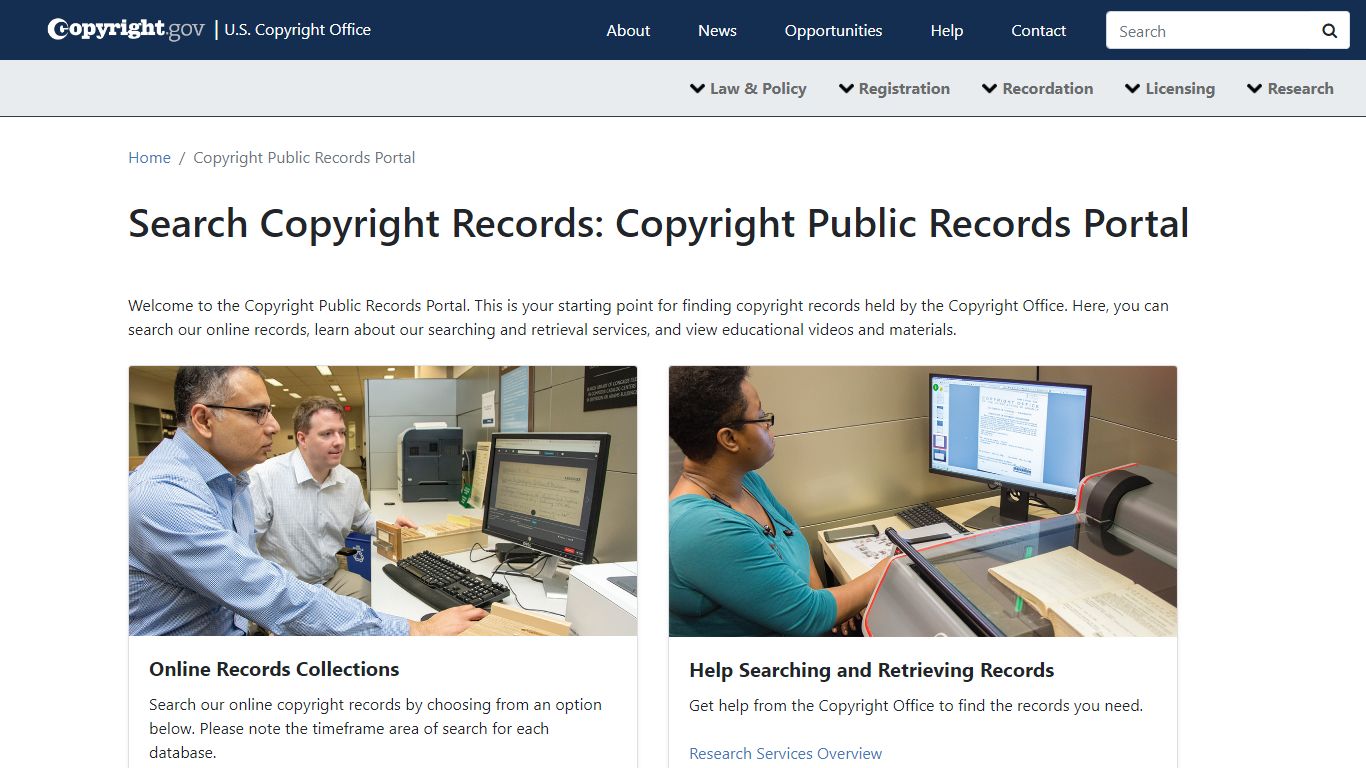 Search Copyright Records: Copyright Public Records Portal