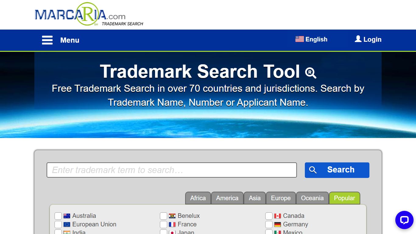 Trademark Search Free Tool - Marcaria.com
